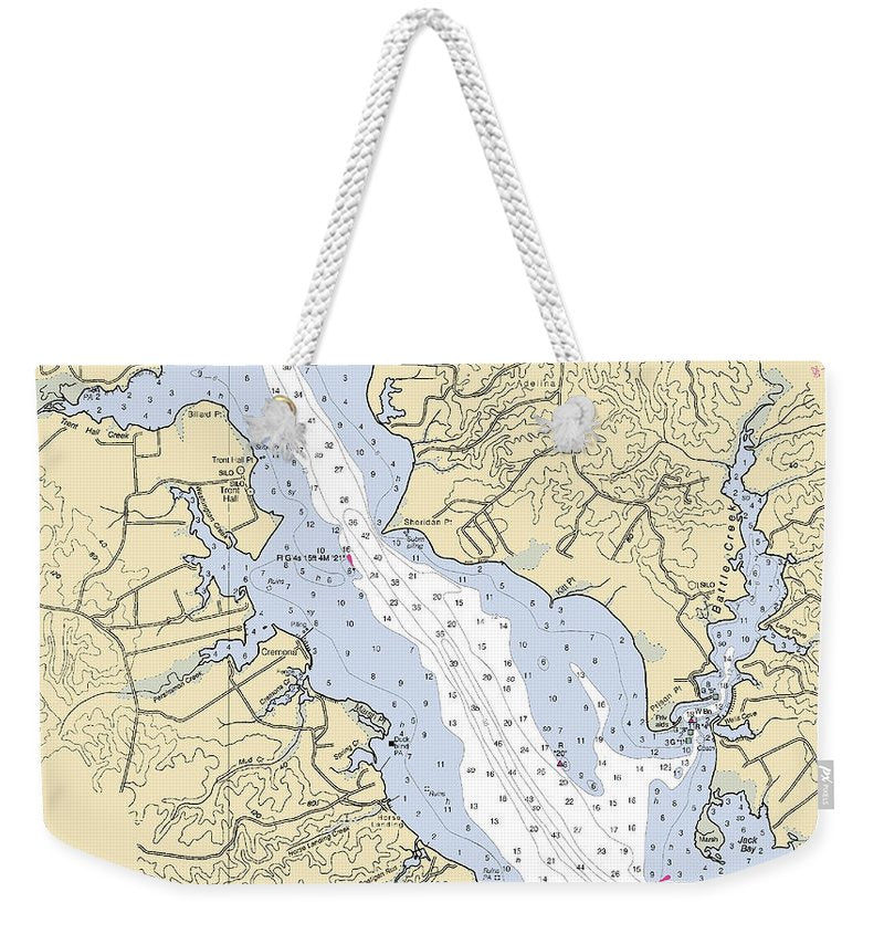 Patuxent River-maryland Nautical Chart - Weekender Tote Bag