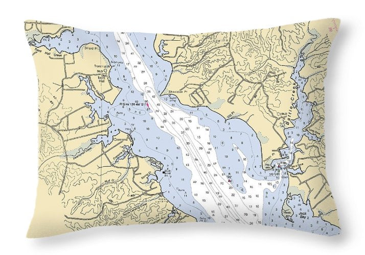 Patuxent River-maryland Nautical Chart - Throw Pillow