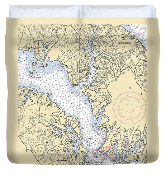 Patuxent River  Maryland Nautical Chart _V3 Duvet Cover