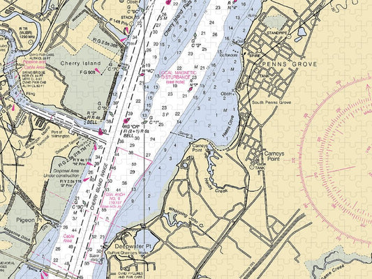 Penns Grove New Jersey Nautical Chart Puzzle