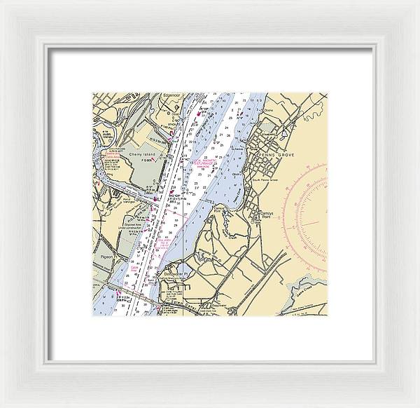 Penns Grove-new Jersey Nautical Chart - Framed Print
