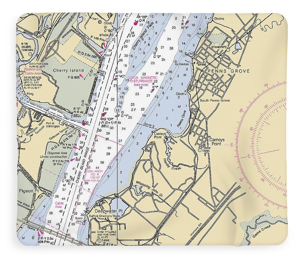 Penns Grove-new Jersey Nautical Chart - Blanket