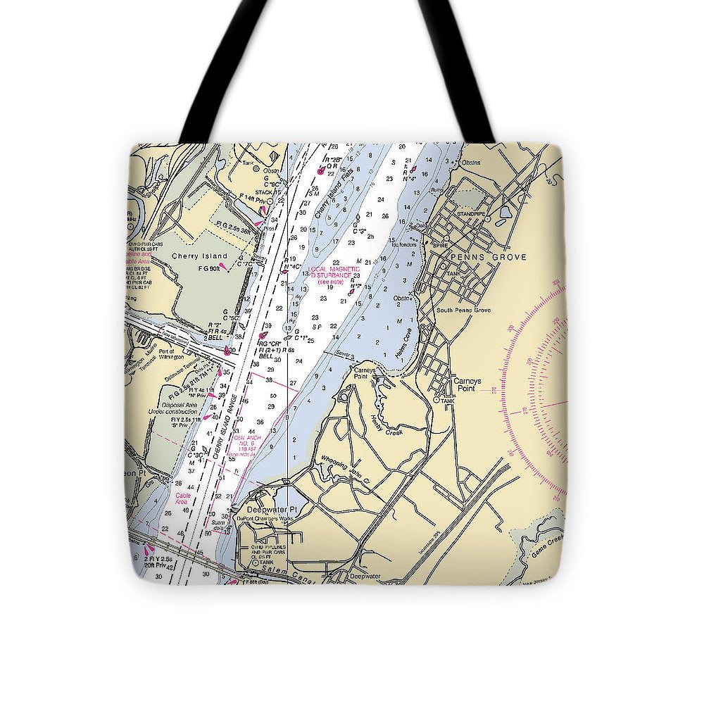 Penns Grove-new Jersey Nautical Chart - Tote Bag