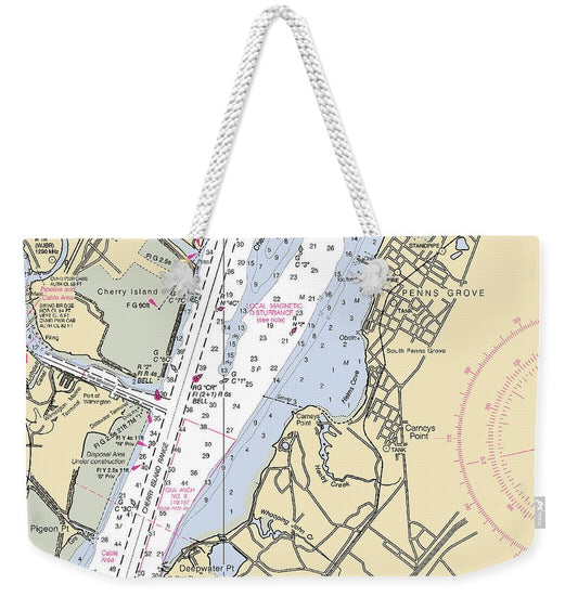 Penns Grove-new Jersey Nautical Chart - Weekender Tote Bag