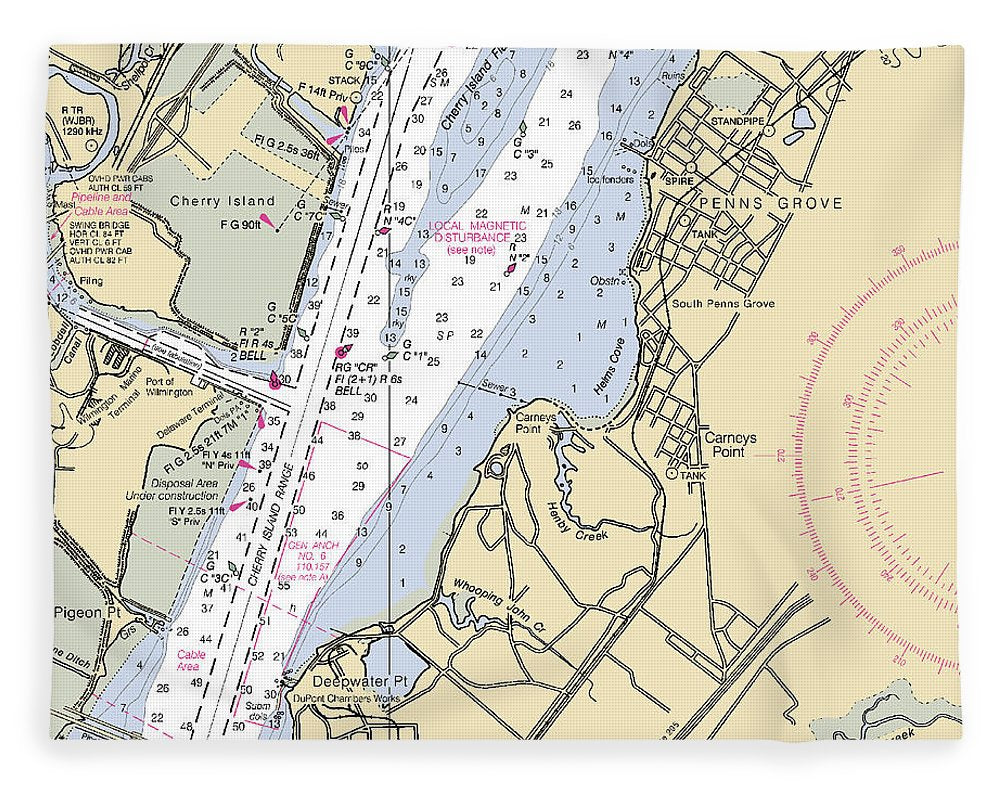 Penns Grove-new Jersey Nautical Chart - Blanket