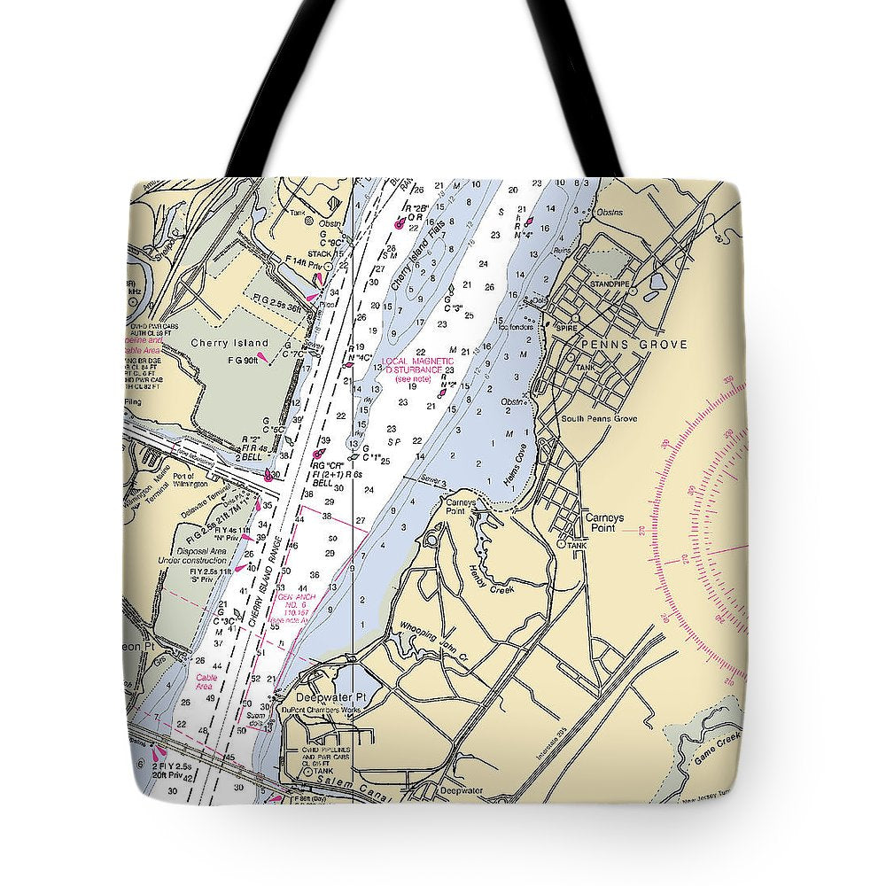 Penns Grove-new Jersey Nautical Chart - Tote Bag