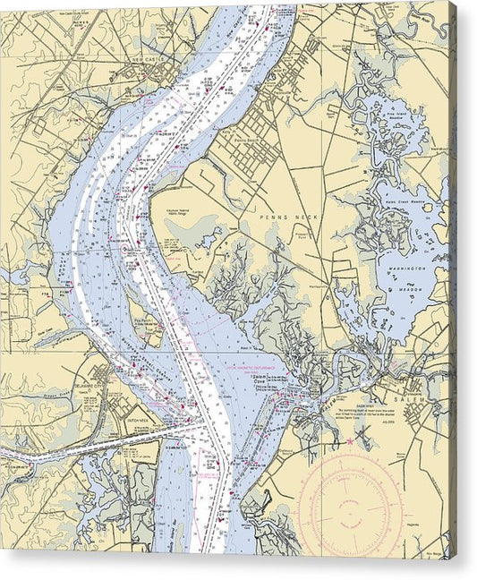 Penns Neck-New Jersey Nautical Chart  Acrylic Print