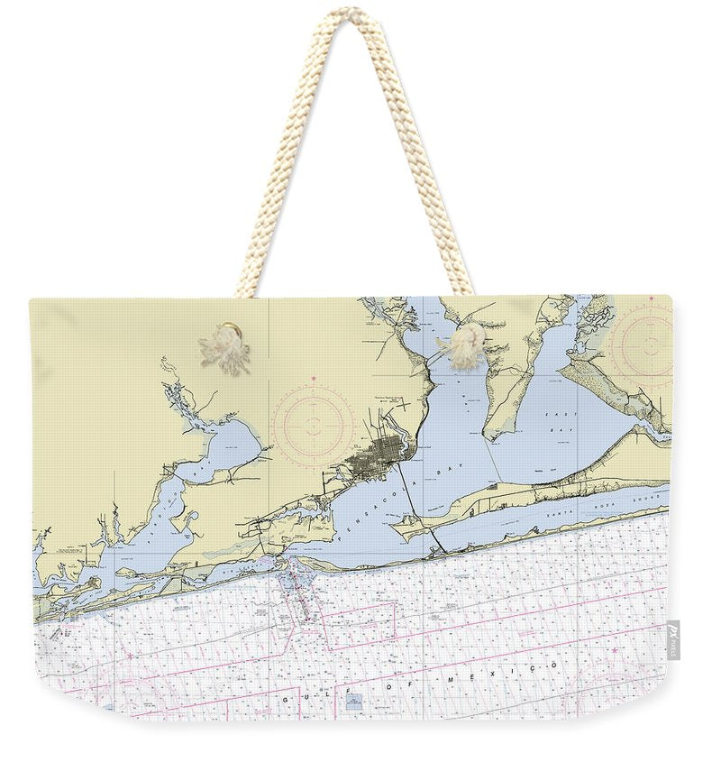 Pensacola Bay Florida Nautical Chart - Weekender Tote Bag