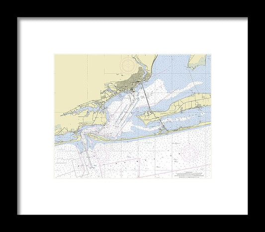 Pensacola Florida Nautical Chart - Framed Print