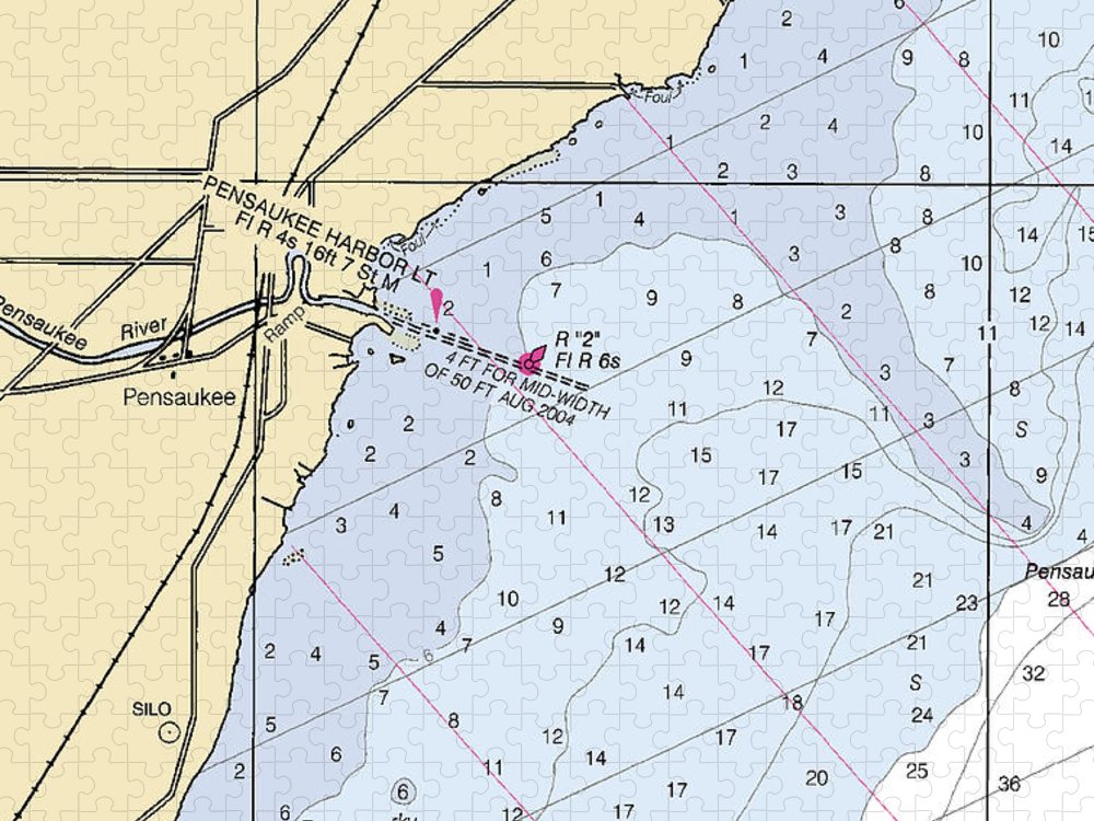 Pensaukee Lake Michigan Nautical Chart Puzzle