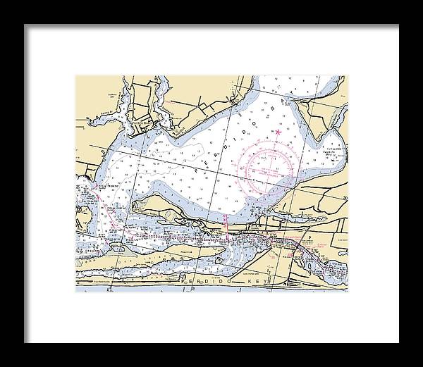 Perdido Bay-florida Nautical Chart - Framed Print