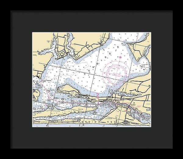 Perdido Bay-florida Nautical Chart - Framed Print