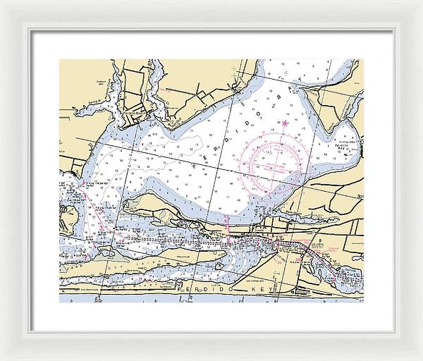 Perdido Bay-florida Nautical Chart - Framed Print