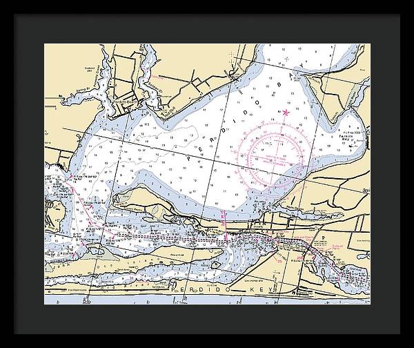 Perdido Bay-florida Nautical Chart - Framed Print