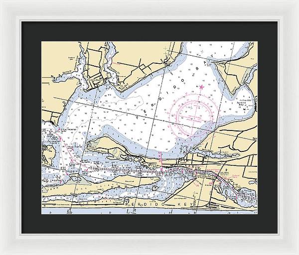 Perdido Bay-florida Nautical Chart - Framed Print