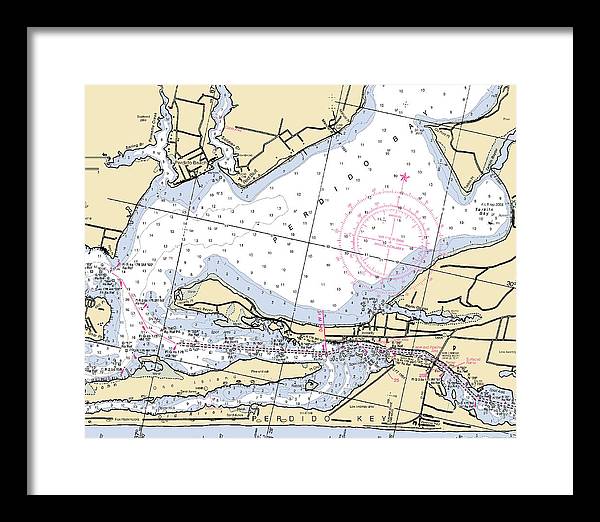 Perdido Bay-florida Nautical Chart - Framed Print