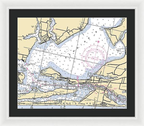 Perdido Bay-florida Nautical Chart - Framed Print