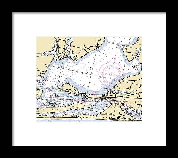 A beuatiful Framed Print of the Perdido Bay-Florida Nautical Chart by SeaKoast