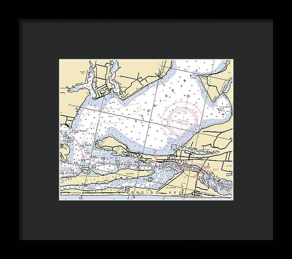 Perdido Bay-florida Nautical Chart - Framed Print