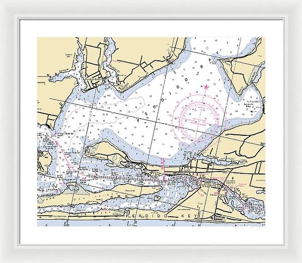 Perdido Bay-florida Nautical Chart - Framed Print