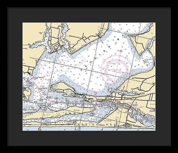 Perdido Bay-florida Nautical Chart - Framed Print