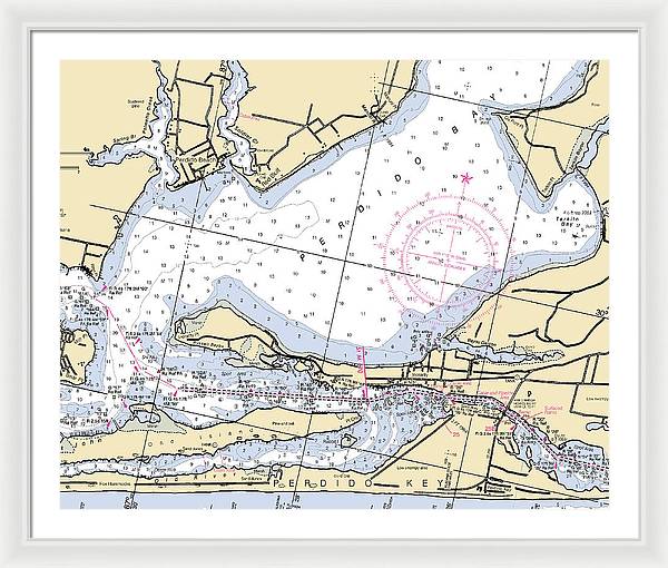 Perdido Bay-florida Nautical Chart - Framed Print