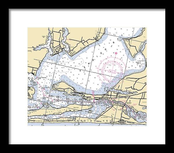 Perdido Bay-florida Nautical Chart - Framed Print