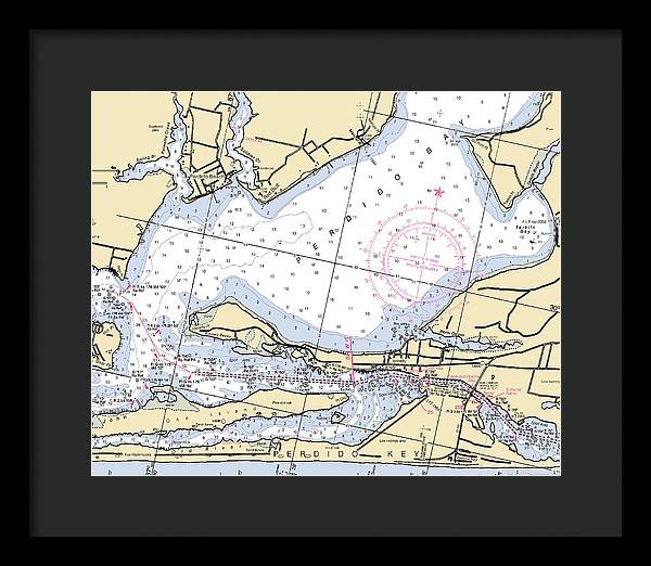 Perdido Bay-florida Nautical Chart - Framed Print