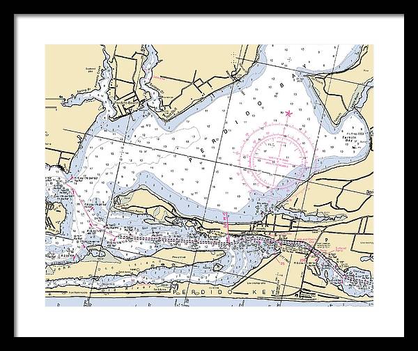 Perdido Bay-florida Nautical Chart - Framed Print