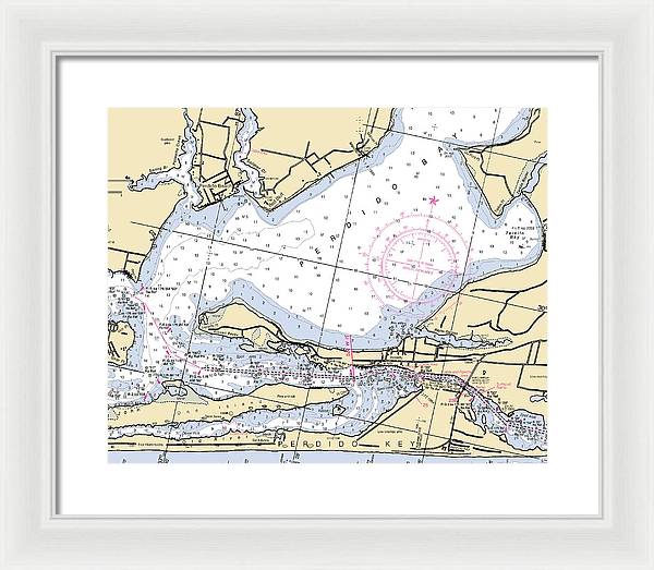 Perdido Bay-florida Nautical Chart - Framed Print