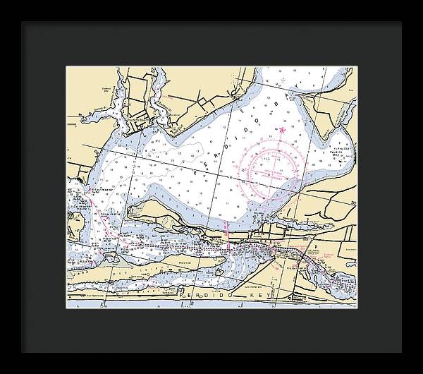 Perdido Bay-florida Nautical Chart - Framed Print