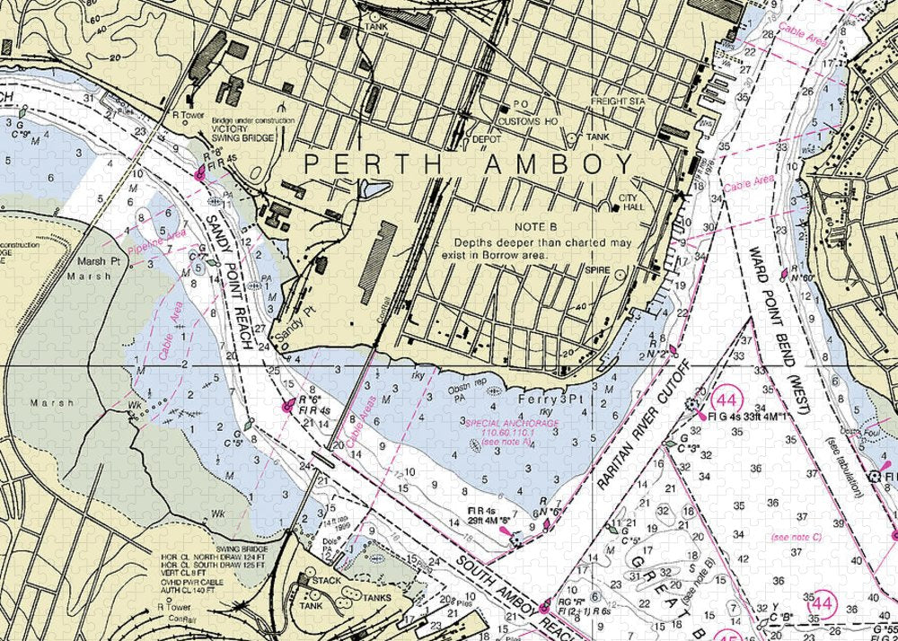 Perth Amboy New Jersey Nautical Chart - Puzzle