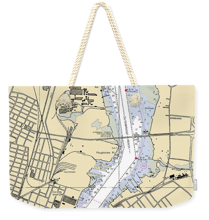 Perth Amboy -new Jersey Nautical Chart _v2 - Weekender Tote Bag