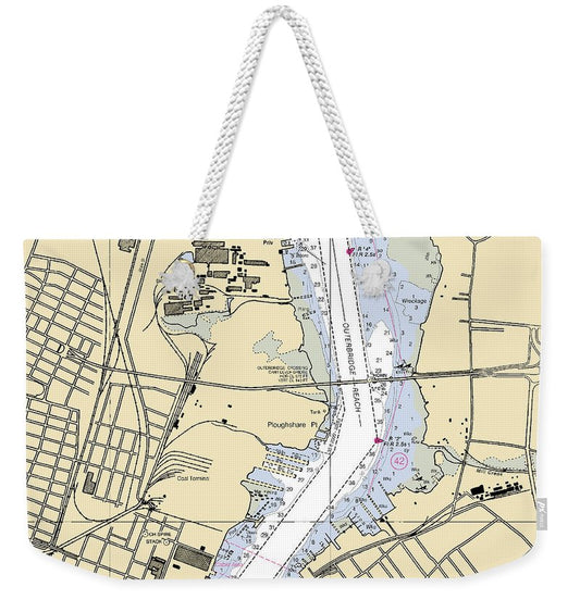 Perth Amboy To Charleston-new Jersey Nautical Chart - Weekender Tote Bag