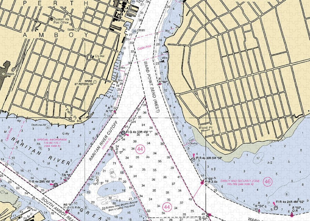 Perth Amboy To Tottenville-new Jersey Nautical Chart - Puzzle