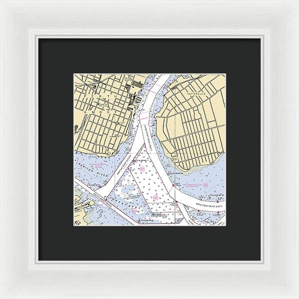 Perth Amboy To Tottenville-new Jersey Nautical Chart - Framed Print