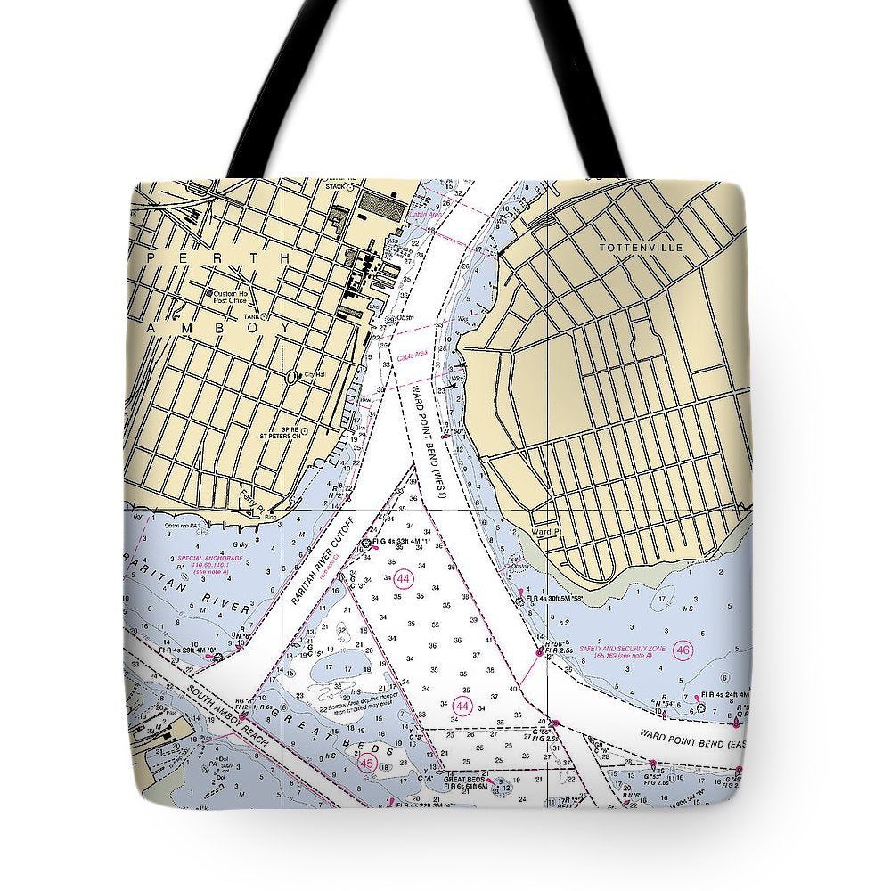 Perth Amboy To Tottenville-new Jersey Nautical Chart - Tote Bag