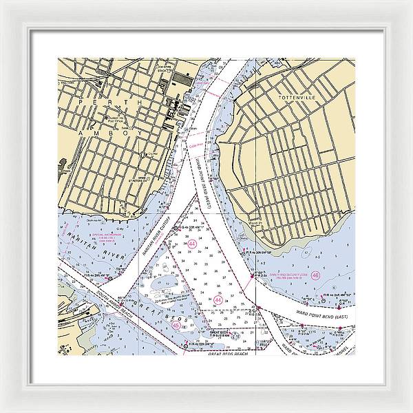 Perth Amboy To Tottenville-new Jersey Nautical Chart - Framed Print