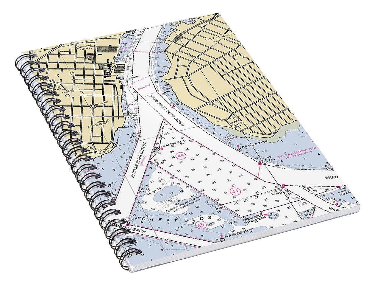 Perth Amboy To Tottenville-new Jersey Nautical Chart - Spiral Notebook