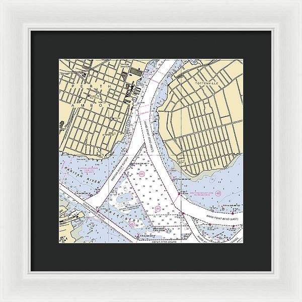 Perth Amboy To Tottenville-new Jersey Nautical Chart - Framed Print