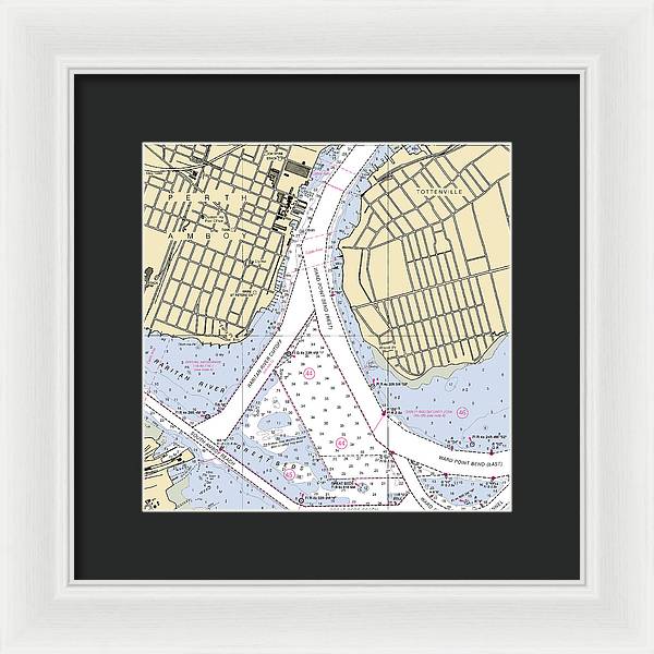 Perth Amboy To Tottenville-new Jersey Nautical Chart - Framed Print