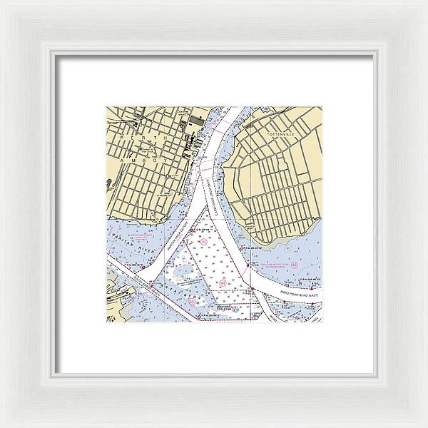 Perth Amboy To Tottenville-new Jersey Nautical Chart - Framed Print