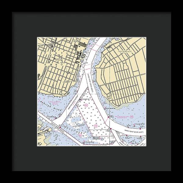 Perth Amboy To Tottenville-new Jersey Nautical Chart - Framed Print