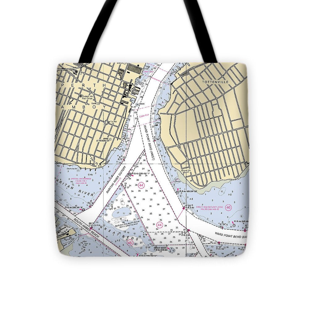 Perth Amboy To Tottenville-new Jersey Nautical Chart - Tote Bag