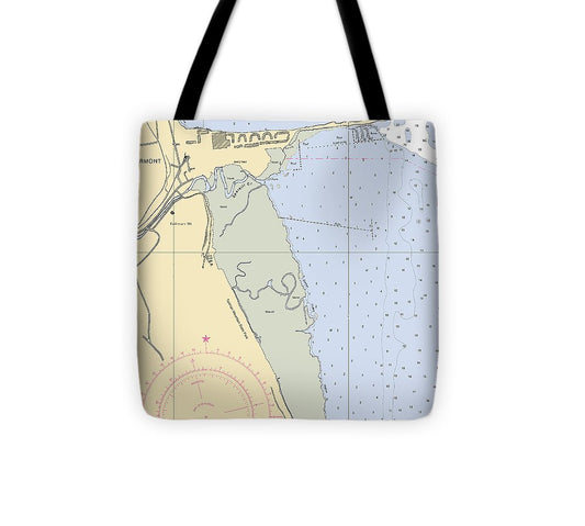 Piermont New York Nautical Chart Tote Bag