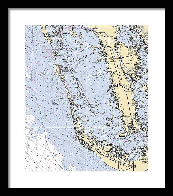 Pine Island Sound-florida Nautical Chart - Framed Print