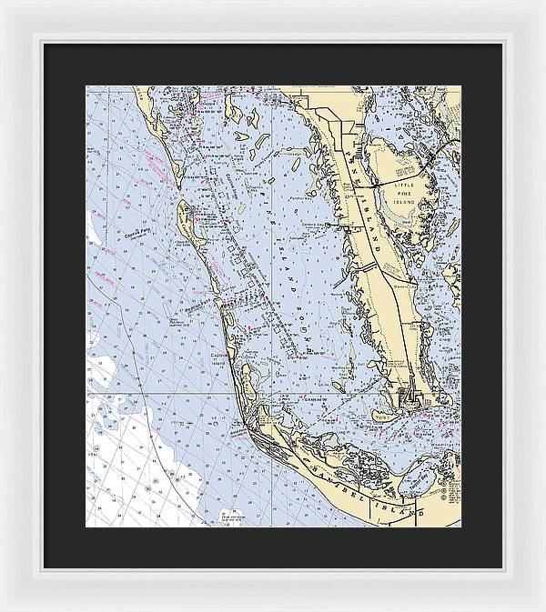 Pine Island Sound-florida Nautical Chart - Framed Print