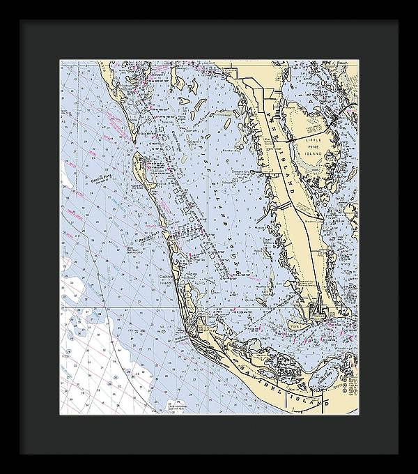 Pine Island Sound-florida Nautical Chart - Framed Print