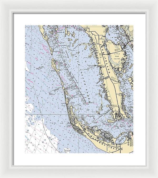 Pine Island Sound-florida Nautical Chart - Framed Print