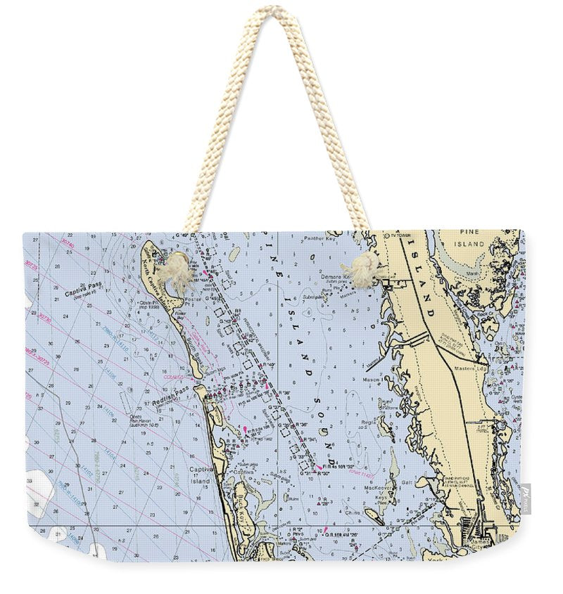 Pine Island Sound-florida Nautical Chart - Weekender Tote Bag